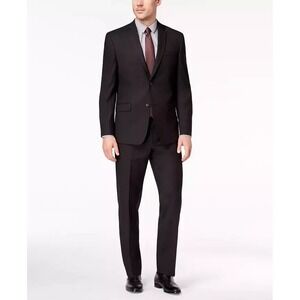 Marc New York Men's 2-pc Suit Modern-Fit Jacket Black Solid 38R Pant 31W E071011